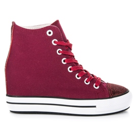 L&H High Wedge Sneakers röd