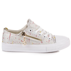 Glänsande barnskor grå