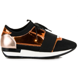 Mode sportskor svart gul