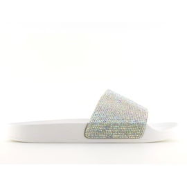 Gummitofflor med vit cubic zirconia S20 vit