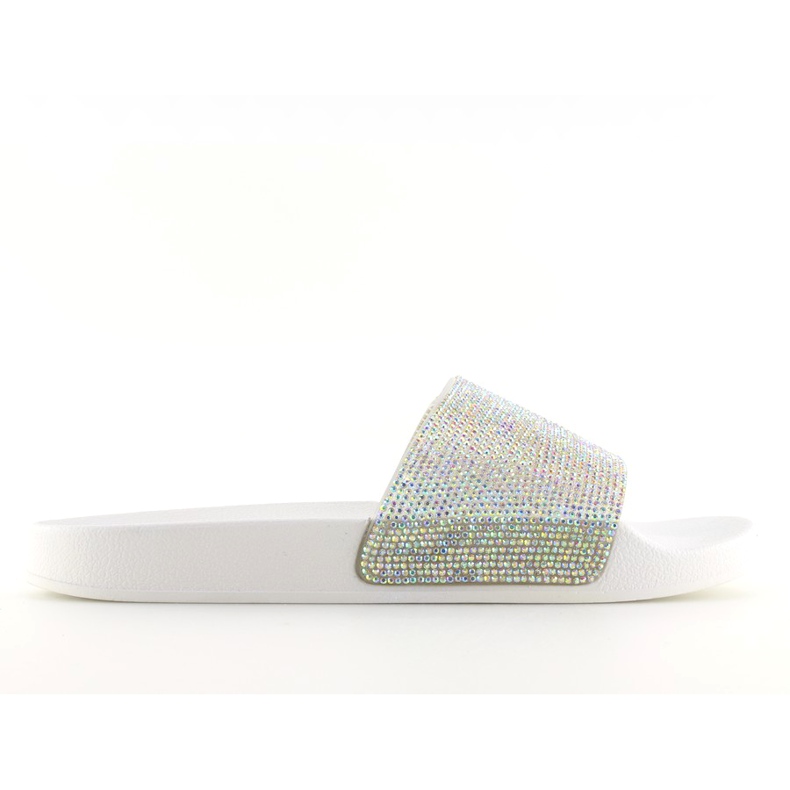 Gummitofflor med vit cubic zirconia S20 vit