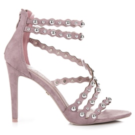 Seastar Högklackade sandaler med dragkedja violett