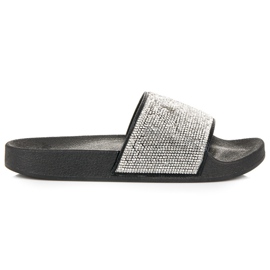 Girlhood Svarta tofflor med kristaller