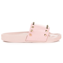 Rosa tofflor med strass