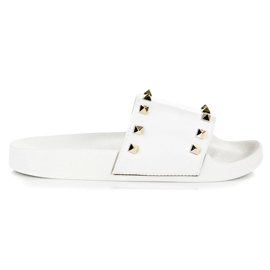 Vita tofflor med strass