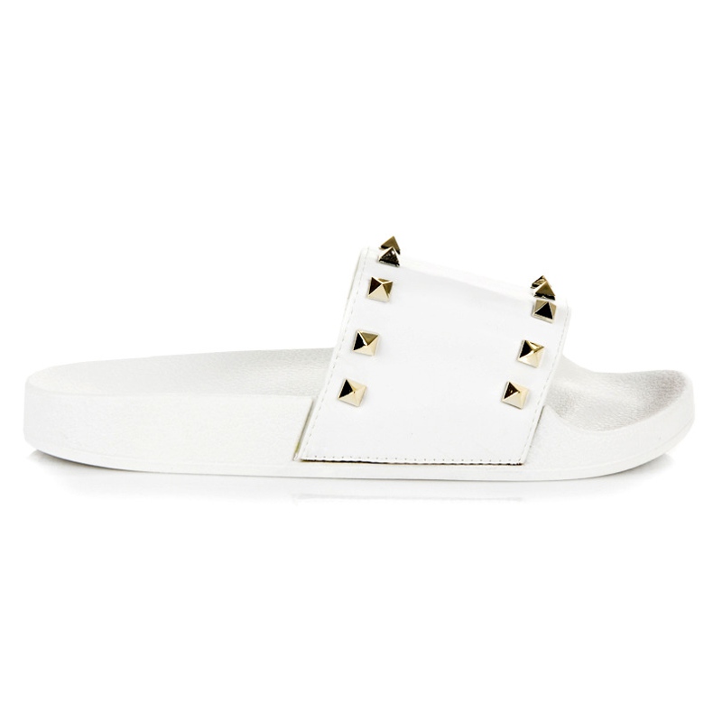 Vita tofflor med strass