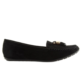 Svarta Loafers dam Svart Fj-003 Svart Ii-Gat