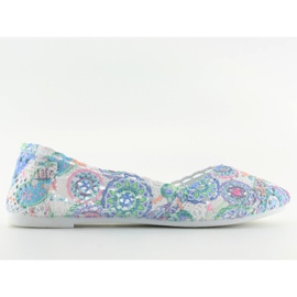 Ballerinor i spets JX60P lila vit