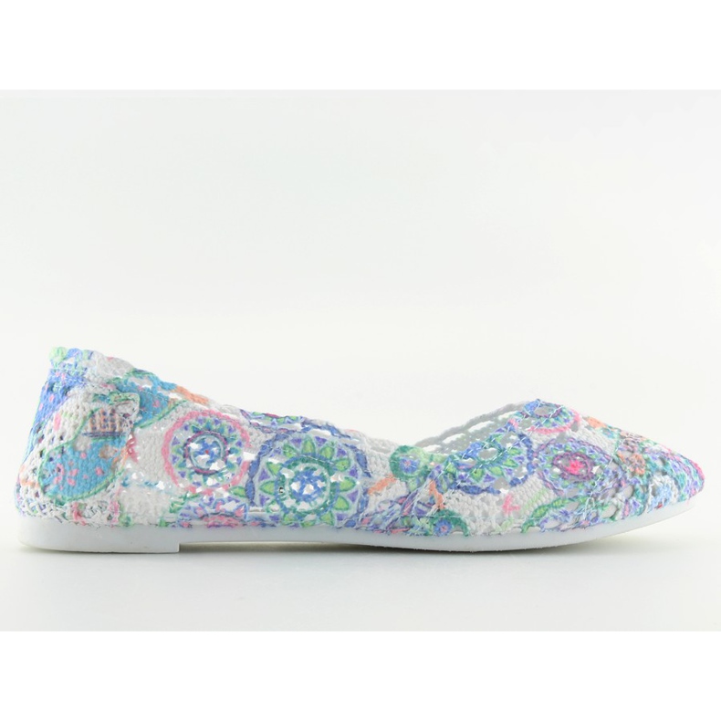 Ballerinor i spets JX60P lila vit