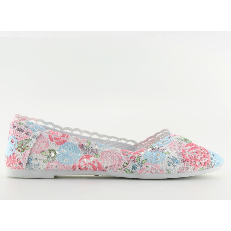 Spetsballerinor JX60P L.BLÅ vit