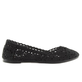 Svarta spets ballerinas JX59P svart