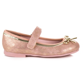 American Club Ballerina med velcro amerikaner rosa