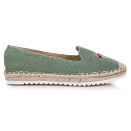 Bestelle Espadriller med en flamingo grön