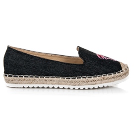 Bestelle Espadriller med en flamingo svart