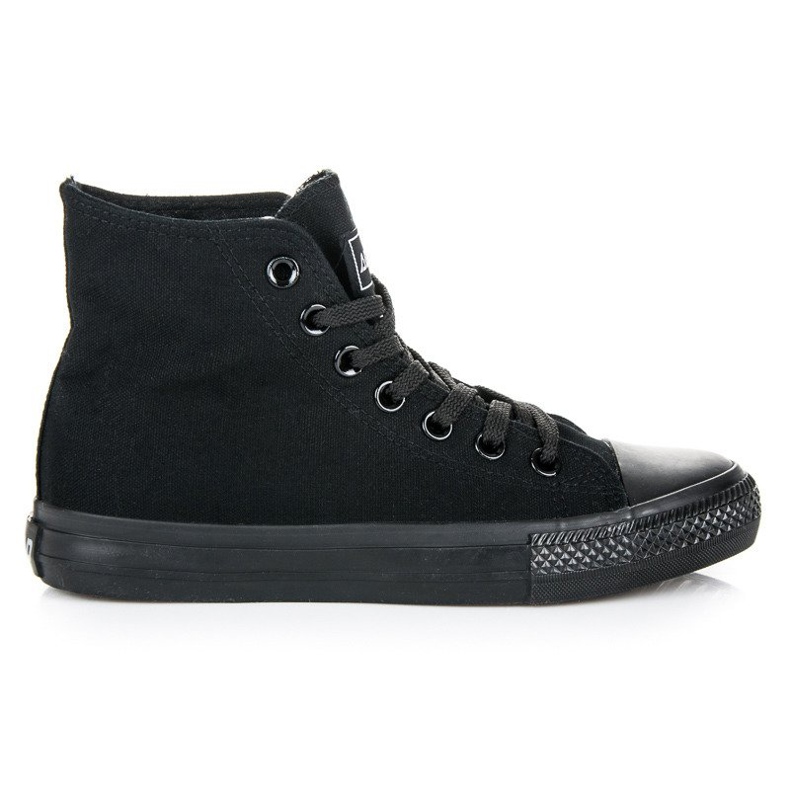 Sneakers med snörning ovanför ankeln svart