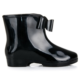 Svarta gummistövlar med rosett