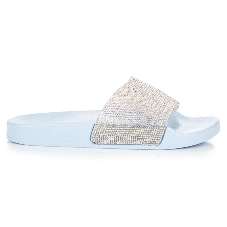 Seastar Tofflor med kristaller blå