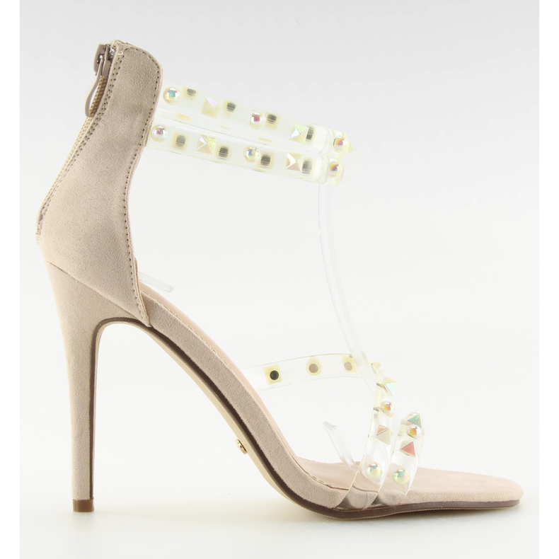 Beige sandaler med silikonband