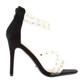 Svarta sandaler med silikonband