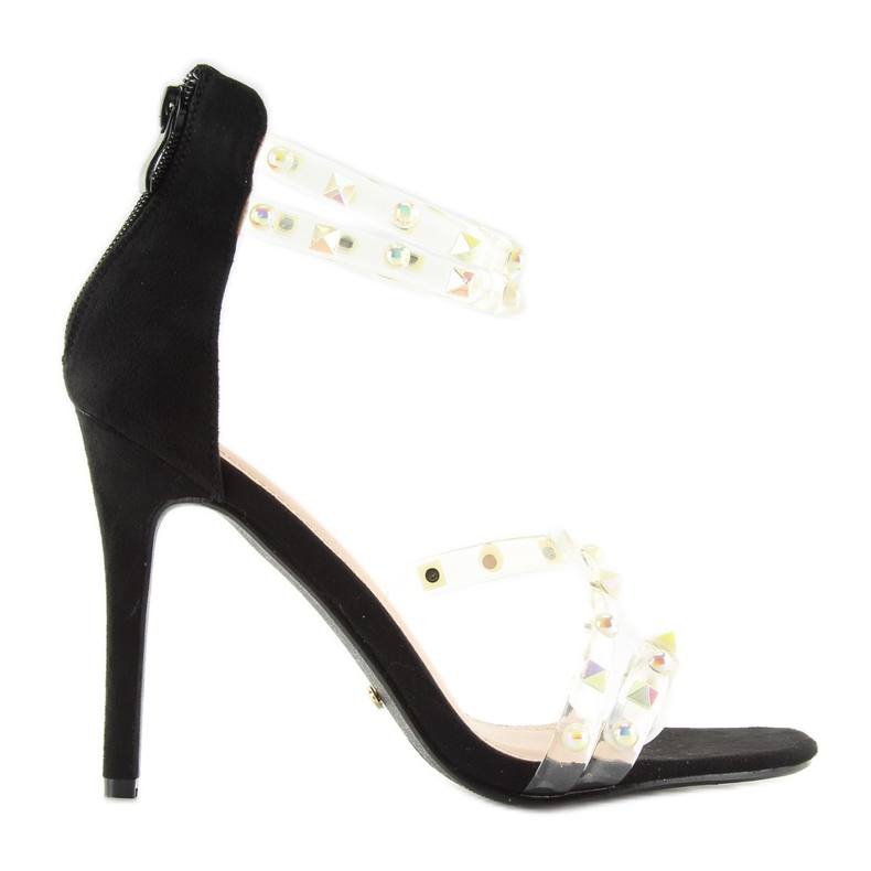 Svarta sandaler med silikonband