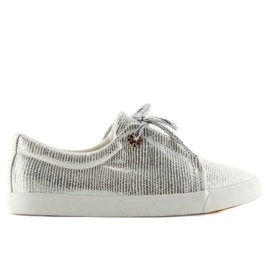 Silver damsneakers MB102 Vit grå