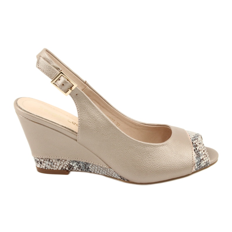 Capuccinosandaler i guld Sergio Leone 777 beige brun gyllene