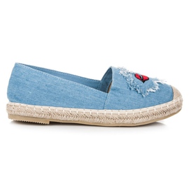Bestelle Denim espadrilles med lappar blå