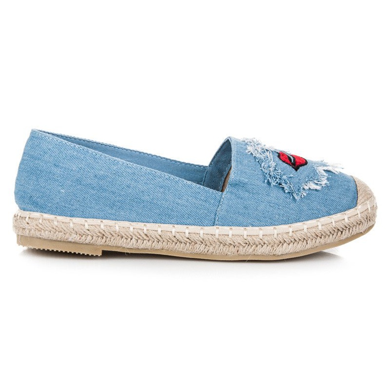 Bestelle Denim espadrilles med lappar blå