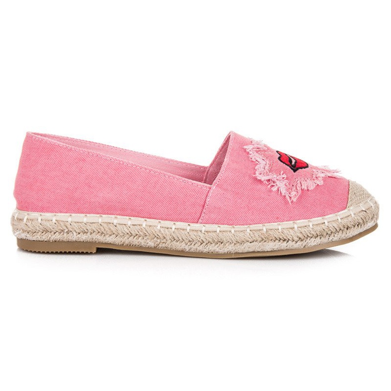 Bestelle Rosa espadrillor med lappar