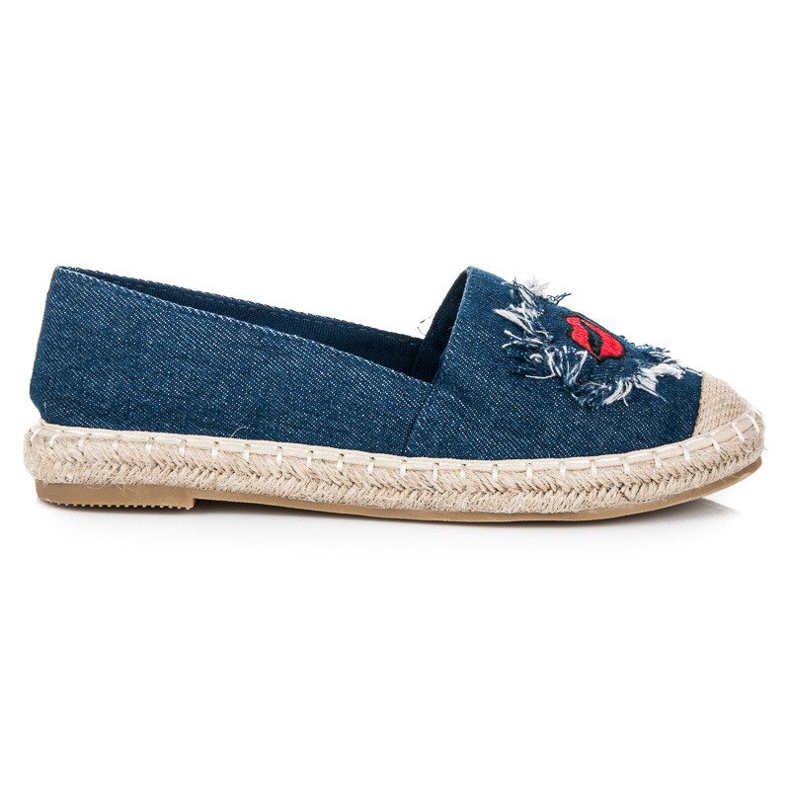Bestelle Denim espadrilles med lappar blå
