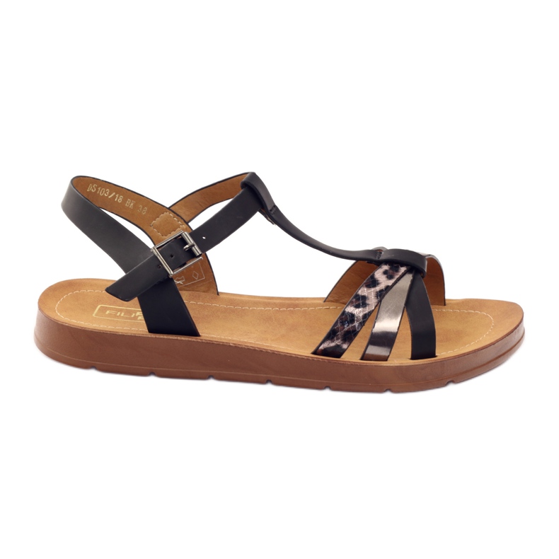 Filippo Damsandaler leopard 103 svart grå