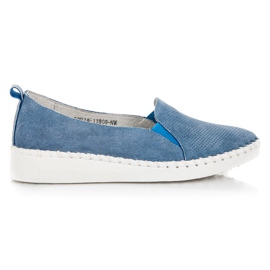 VINCEZA loafers i läder blå