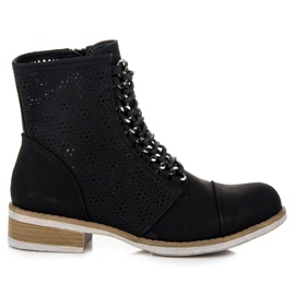 Bello Star Genombrutna stövlar för våren svart