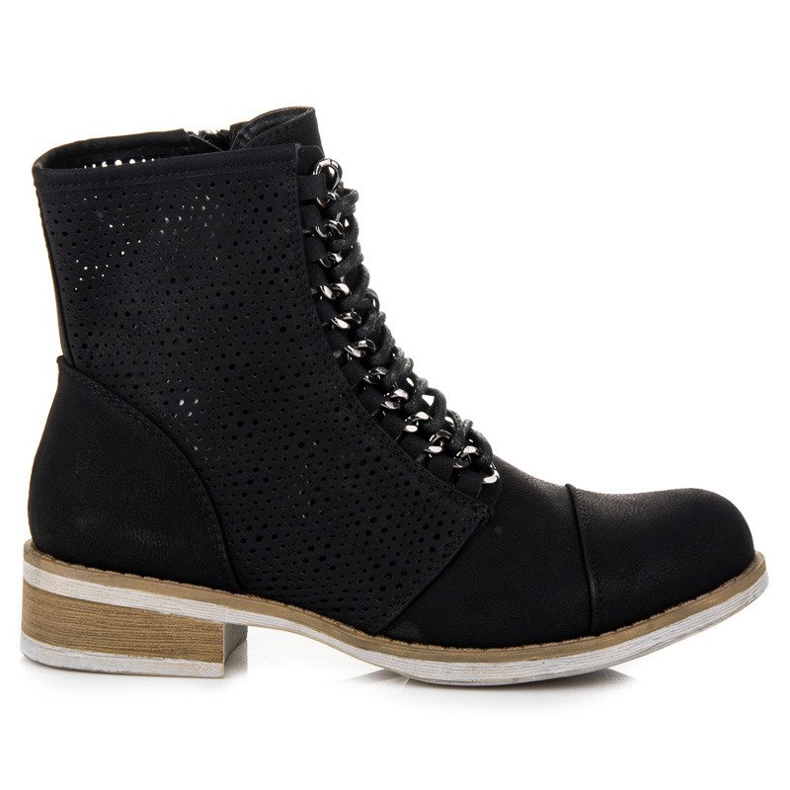 Bello Star Genombrutna stövlar för våren svart