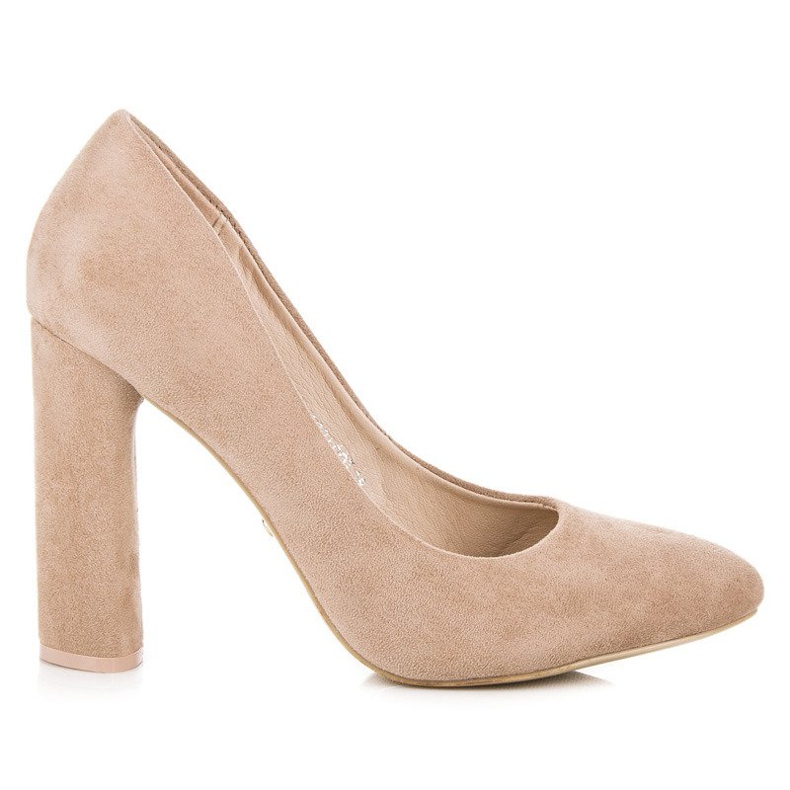 Ideal Shoes Eleganta pumps på stolpen brun