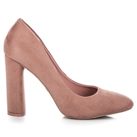 Ideal Shoes Eleganta pumps på stolpen rosa