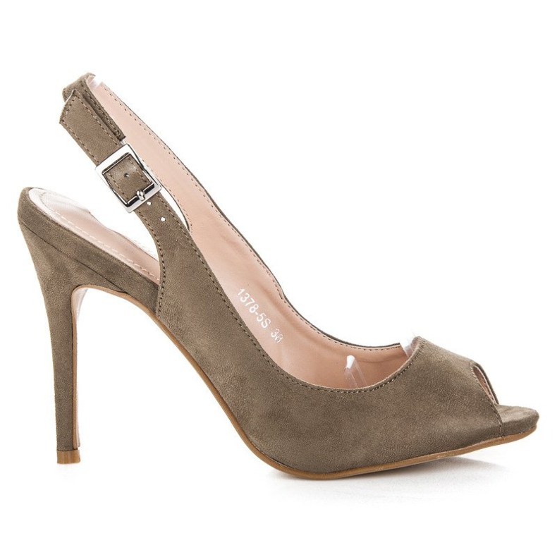 Bestelle Sandaler i mocka på hög klack grön