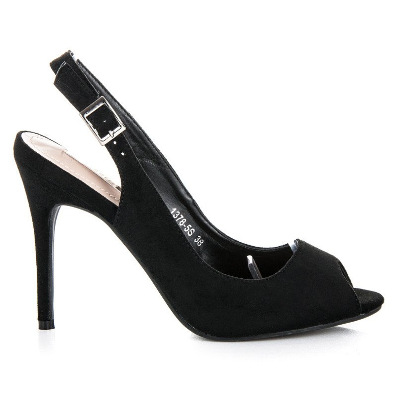 Bestelle Sandaler i mocka på hög klack svart