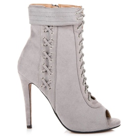 Seastar Knutna stövlar med öppen tå grå