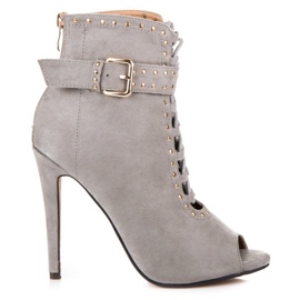 Seastar Ankelstövlar i mocka med öppen tå grå