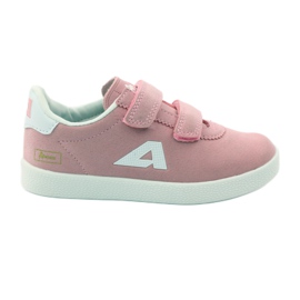 American Club Amerikanska läder innersula sport sneakers rosa vit