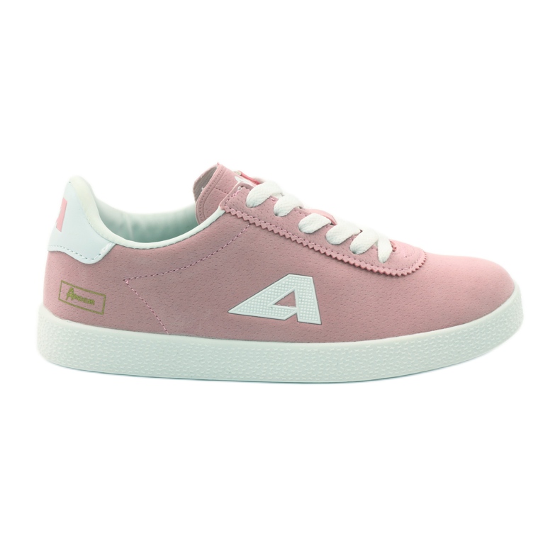American Club Amerikanska läder innersula sport sneakers vit rosa