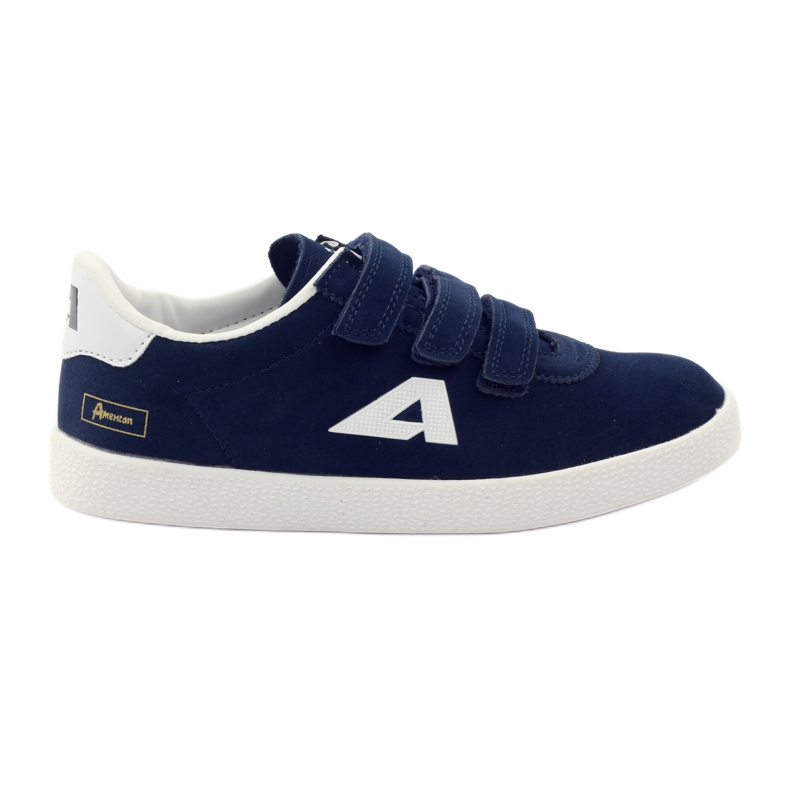 American Club Sportigt amerikanskt läderinlägg marinblå vit