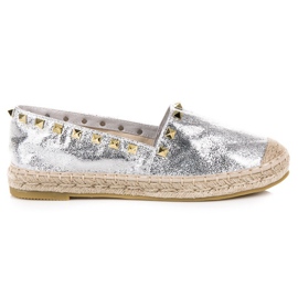Coura Silver espadrillor med nitar grå