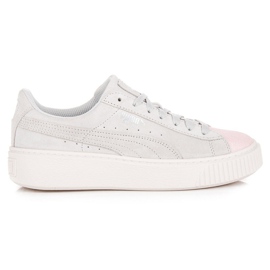 Puma Mockaplattform Glam Jr grå rosa