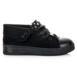 Sport Snygga sneakers i mocka svart