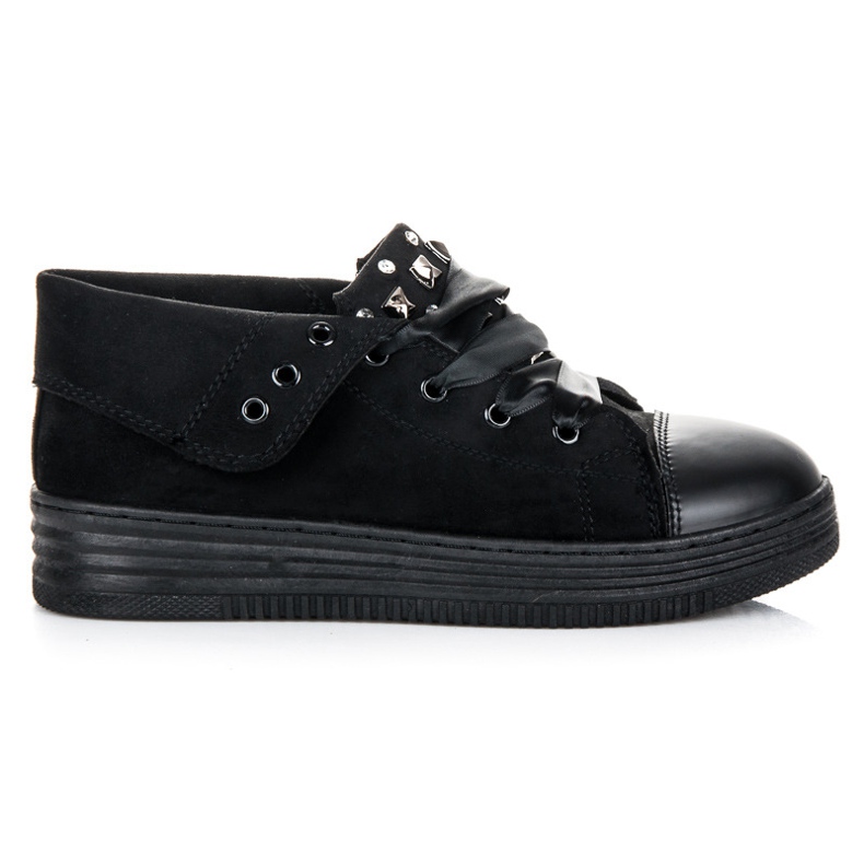 Sport Snygga sneakers i mocka svart