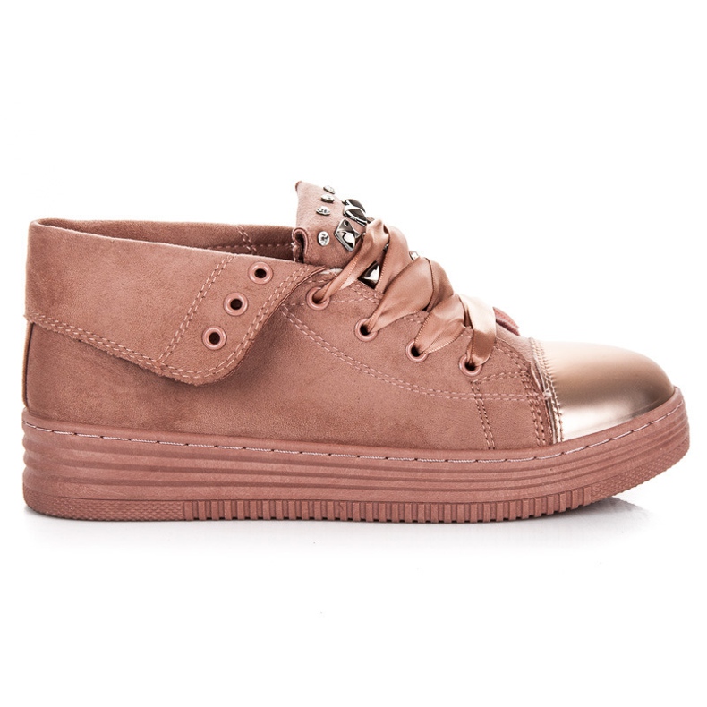 Sport Snygga sneakers i mocka rosa