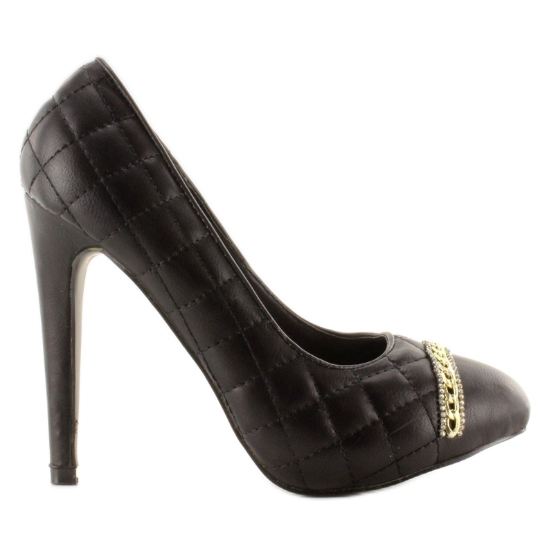 Pumps quiltade på en stilett 200-71 Svart
