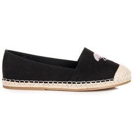 Bestelle Svarta espadrillor med en flamingo